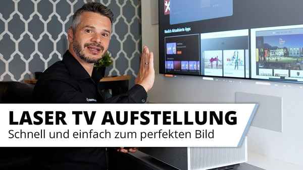 Aufstellung und Einrichtung eines Laser TVs. Wir zeigen euch Schritt für Schritt wie es funktioniert