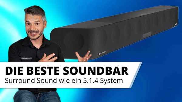 Sennheiser AMBEO Max - beste Soundbar durch überlegene Technik. Präziser 3D Sound. Virtuelles 5.1.4