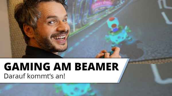 Gaming am Beamer und Laser TV macht großen Spass auf riesigen 100 Zoll Bildgröße!